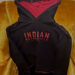 Official Indian Motorcycles Black and Burgundy Hoodie